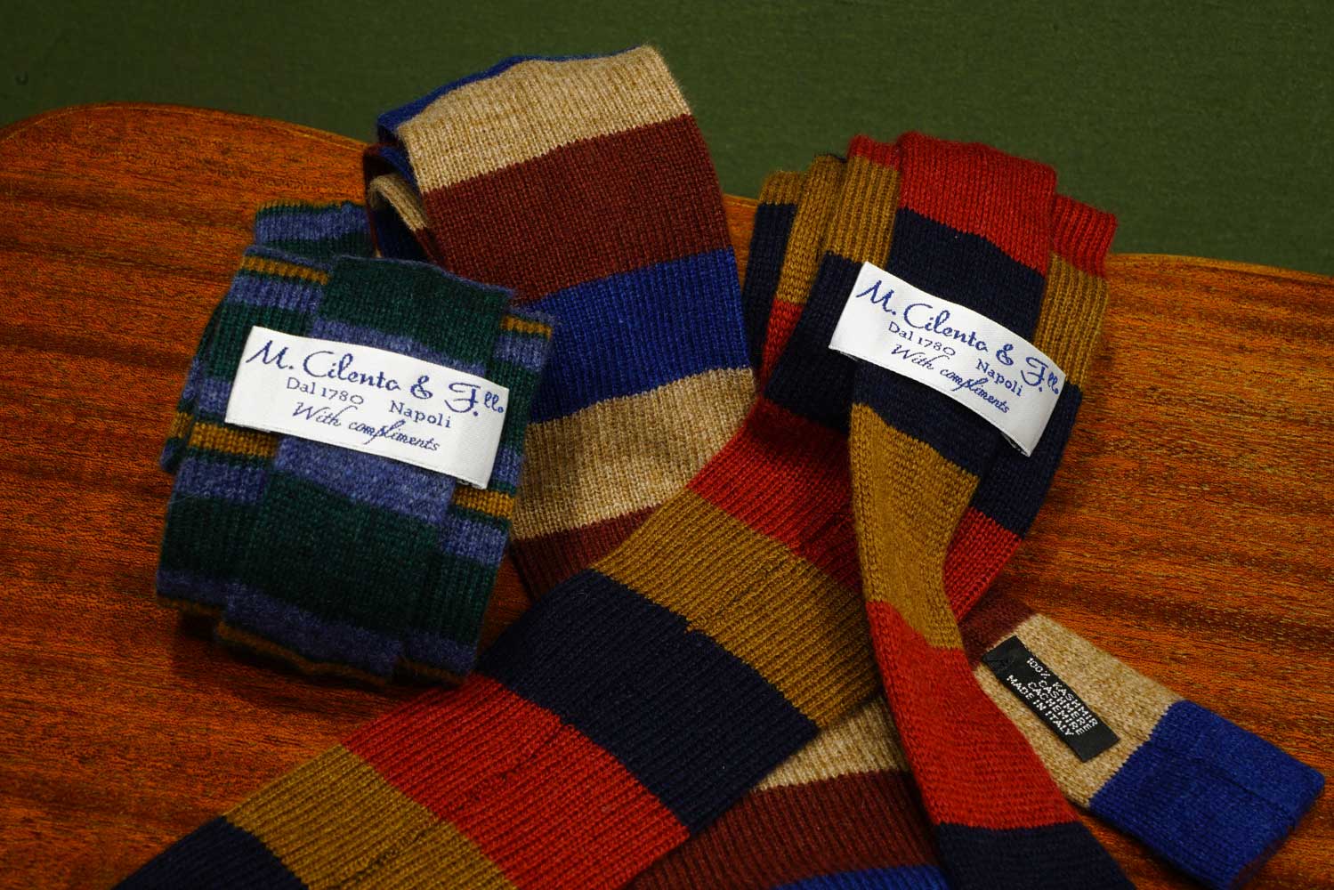 Cravatte cachemire, lana e maglia