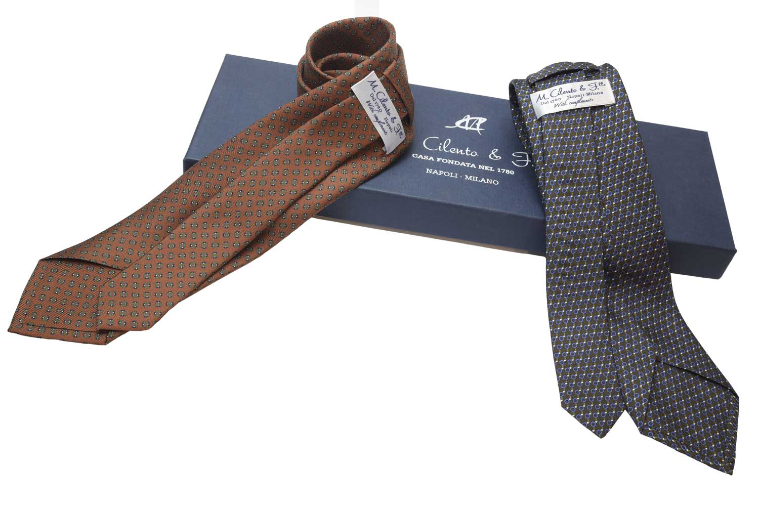 Cravatte seta sette pieghe